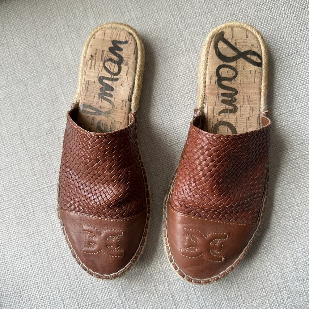 Sam Edelman woven leather mule espadrille